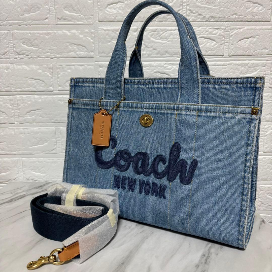 COACH コーチ　カーゴトートバッグ　デニムバッグ　26 2way トート