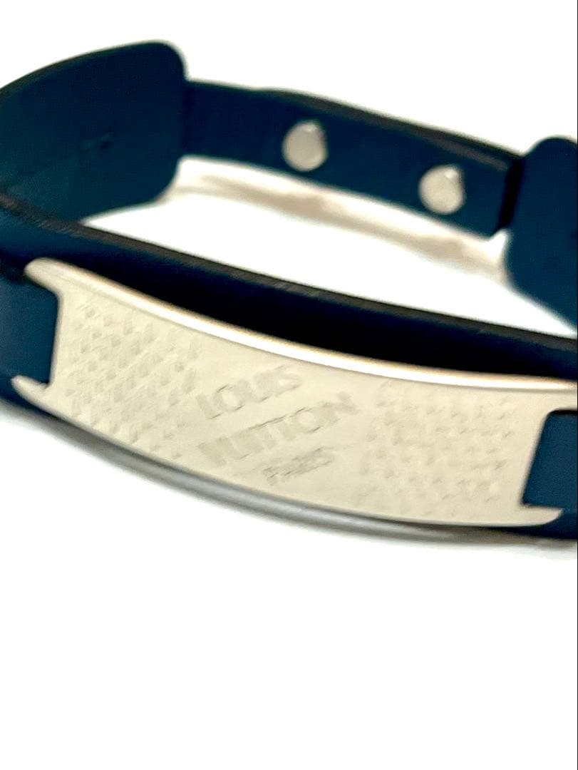 極美品☆ヴィトン ブラスレコズミック レザー ブレスレット　バングル ダミエ