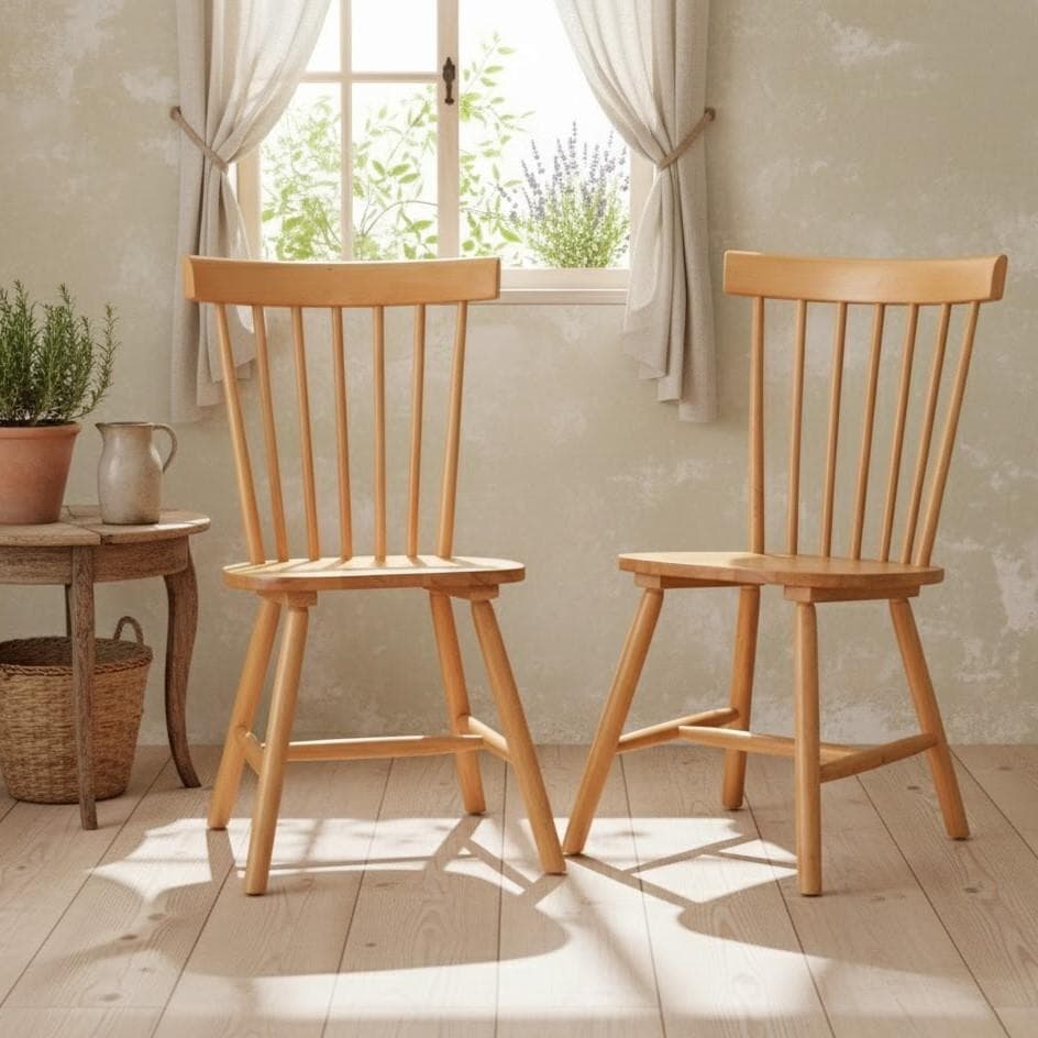 ◆セール◆【新品】天然木　ウィンザーチェア　2脚 ダイニングチェア　アウトレット