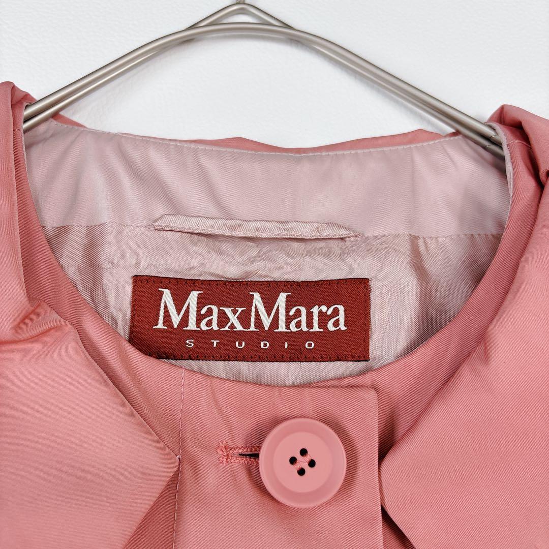 可愛い♡MaxMara ステンカラーコート シャドーロゴ パイピング XLサイズ