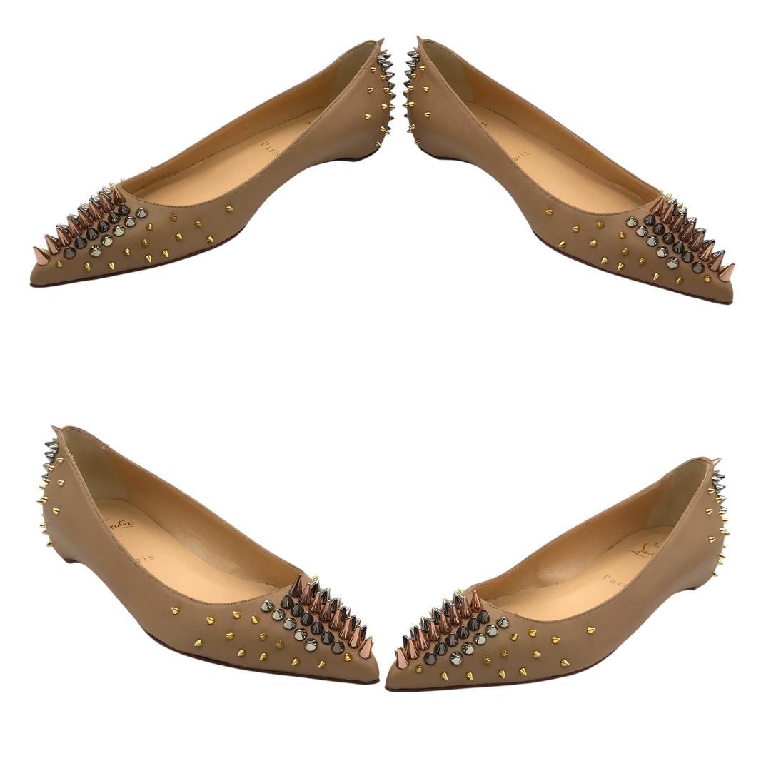 【新品未使用】クリスチャンルブタン フラットシューズ スパイクスタッズ