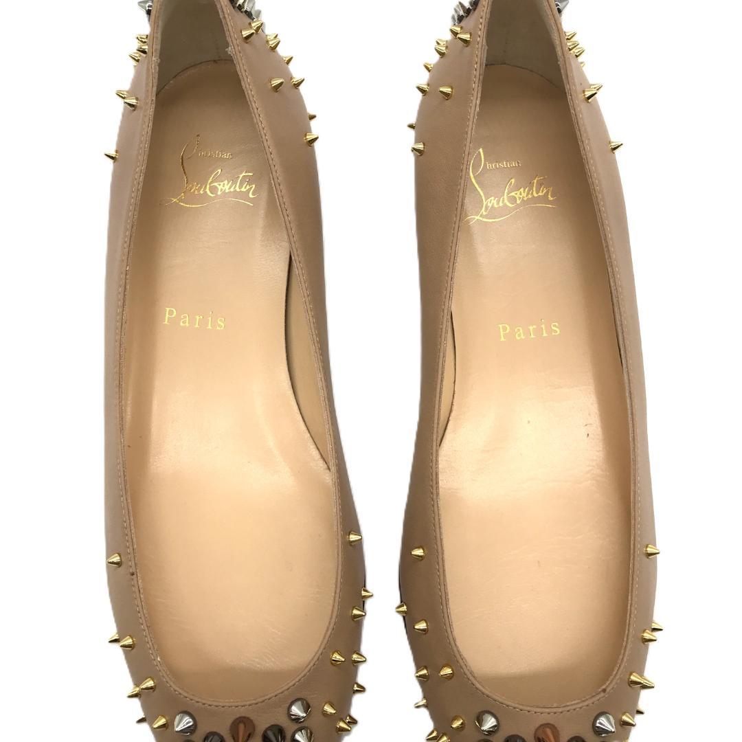 【新品未使用】クリスチャンルブタン フラットシューズ スパイクスタッズ