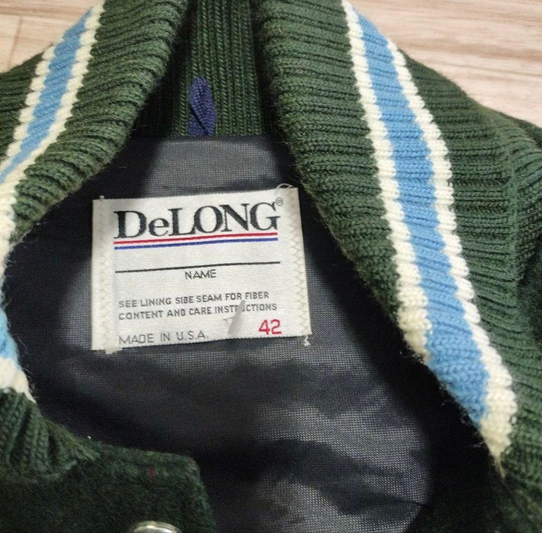 90s DeLONG デロング　スタジャン 深緑　アメリカ製　USA製　42