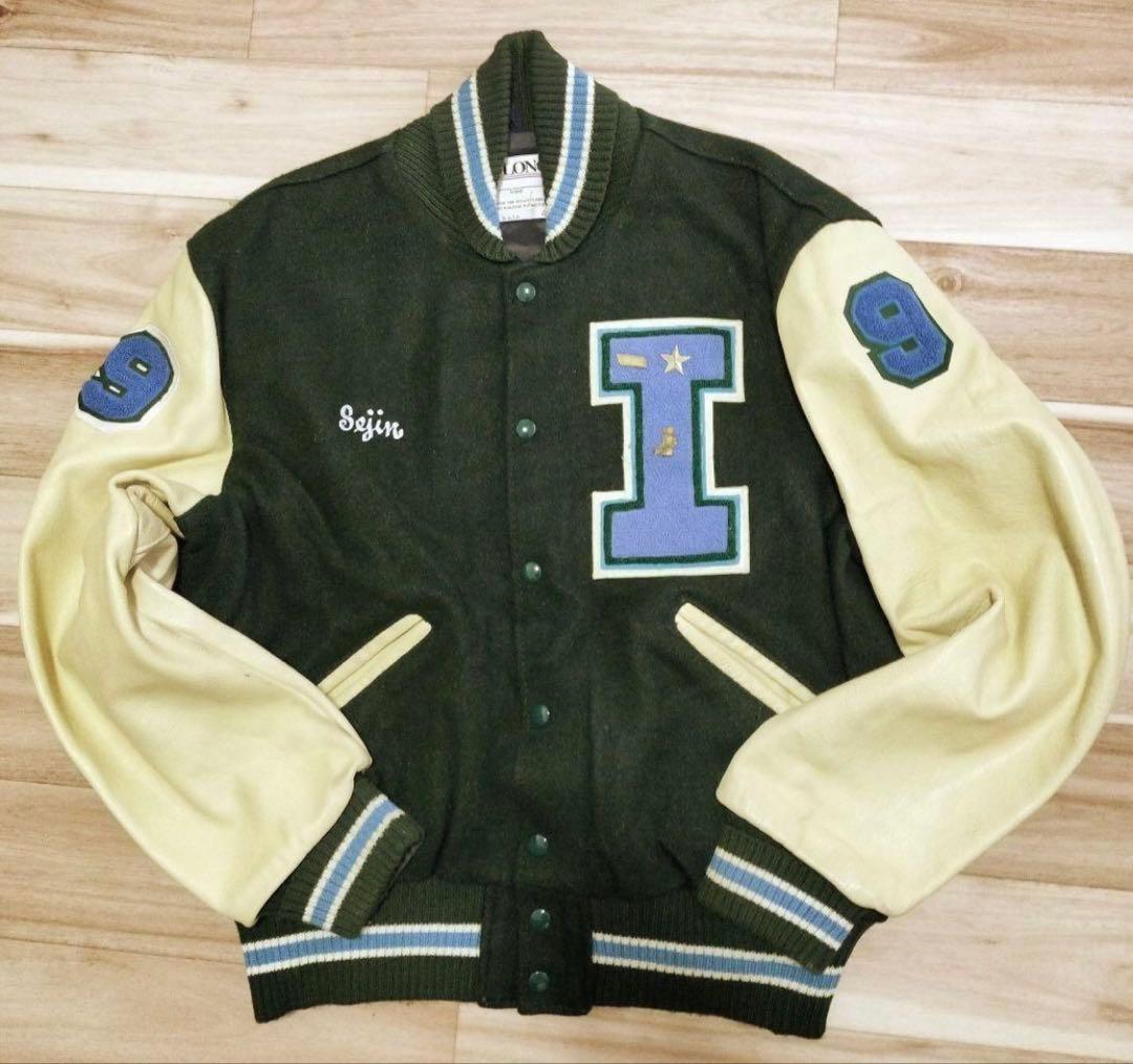 90s DeLONG デロング　スタジャン 深緑　アメリカ製　USA製　42