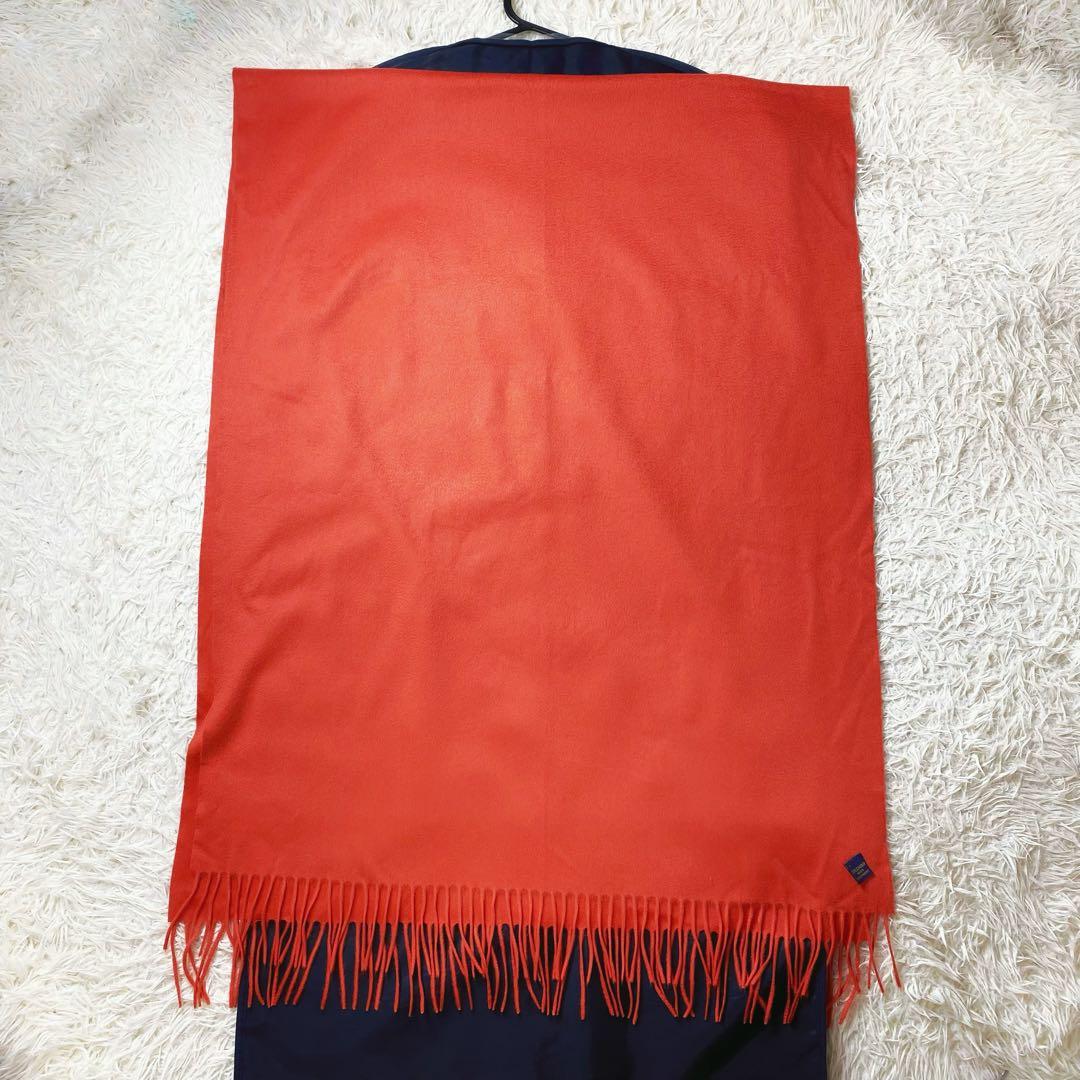 1値下げ中COLOMBO コロンボ 高級カシミヤ 大判マフラーストール オレンジ