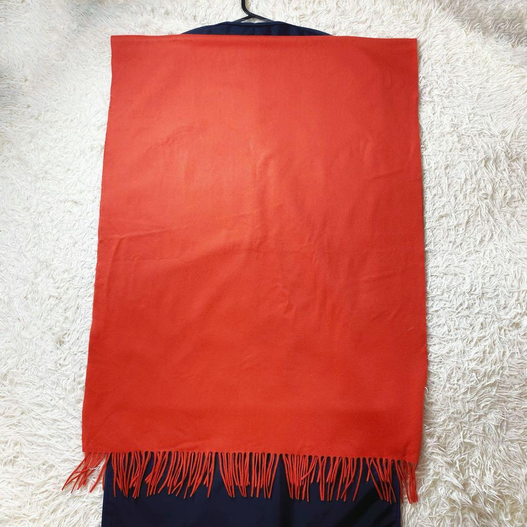 1値下げ中COLOMBO コロンボ 高級カシミヤ 大判マフラーストール オレンジ