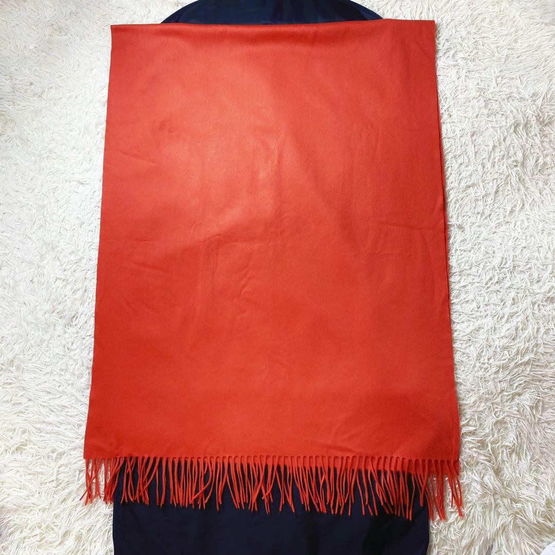 1値下げ中COLOMBO コロンボ 高級カシミヤ 大判マフラーストール オレンジ