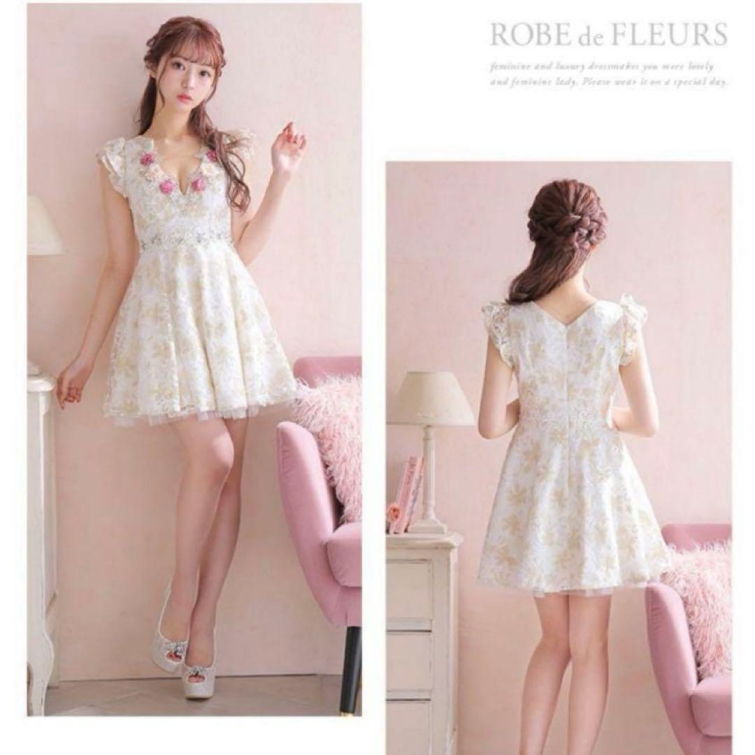 る*ん様 ROBE de FLEURS 花柄刺繍ドレス S
