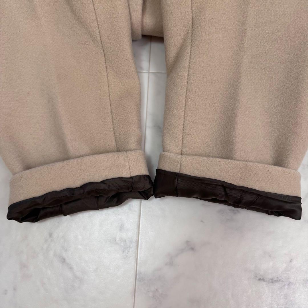 極美品　IENA　マンテコ　ロングコート　ノーカラー　ベージュ系　M-L秋冬