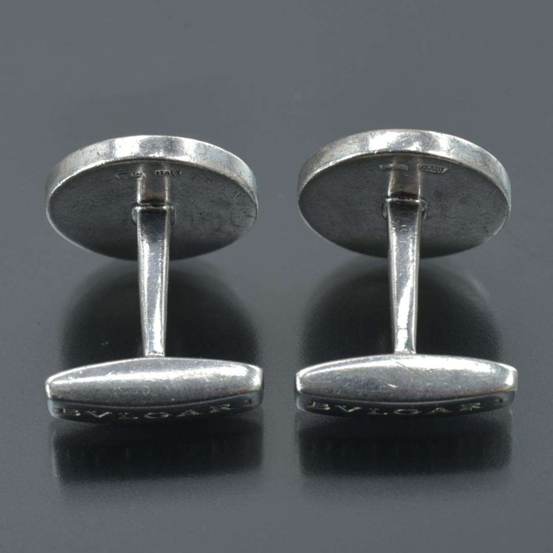 磨き済/美品 ブルガリ BVLGARI カフス オニキス SV 925 シルバー