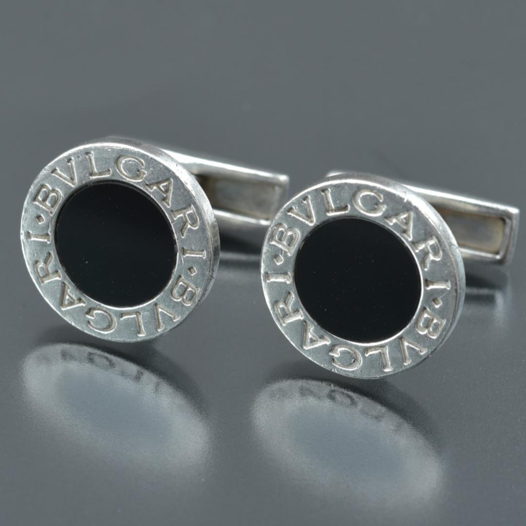 磨き済/美品 ブルガリ BVLGARI カフス オニキス SV 925 シルバー