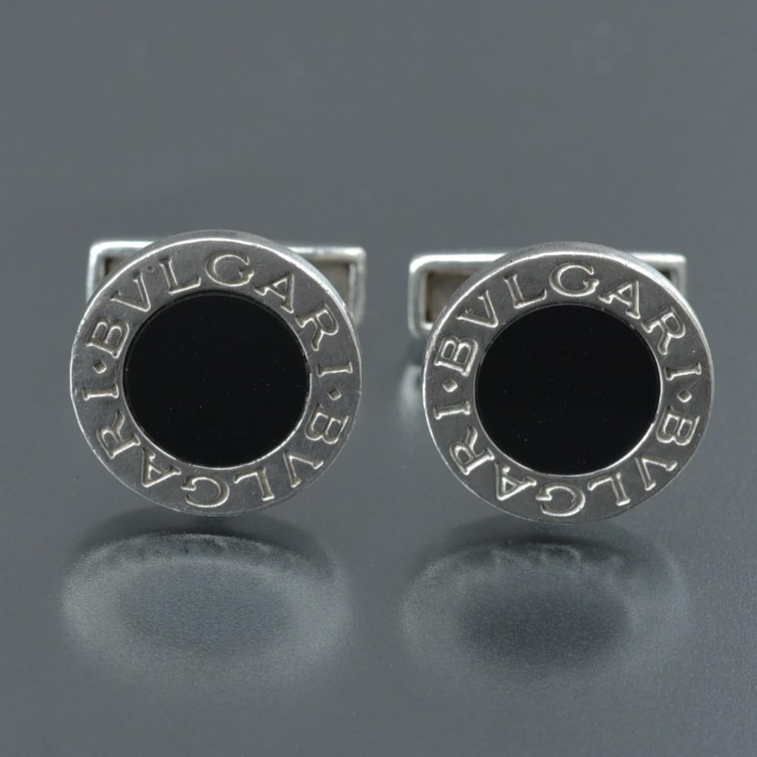 磨き済/美品 ブルガリ BVLGARI カフス オニキス SV 925 シルバー