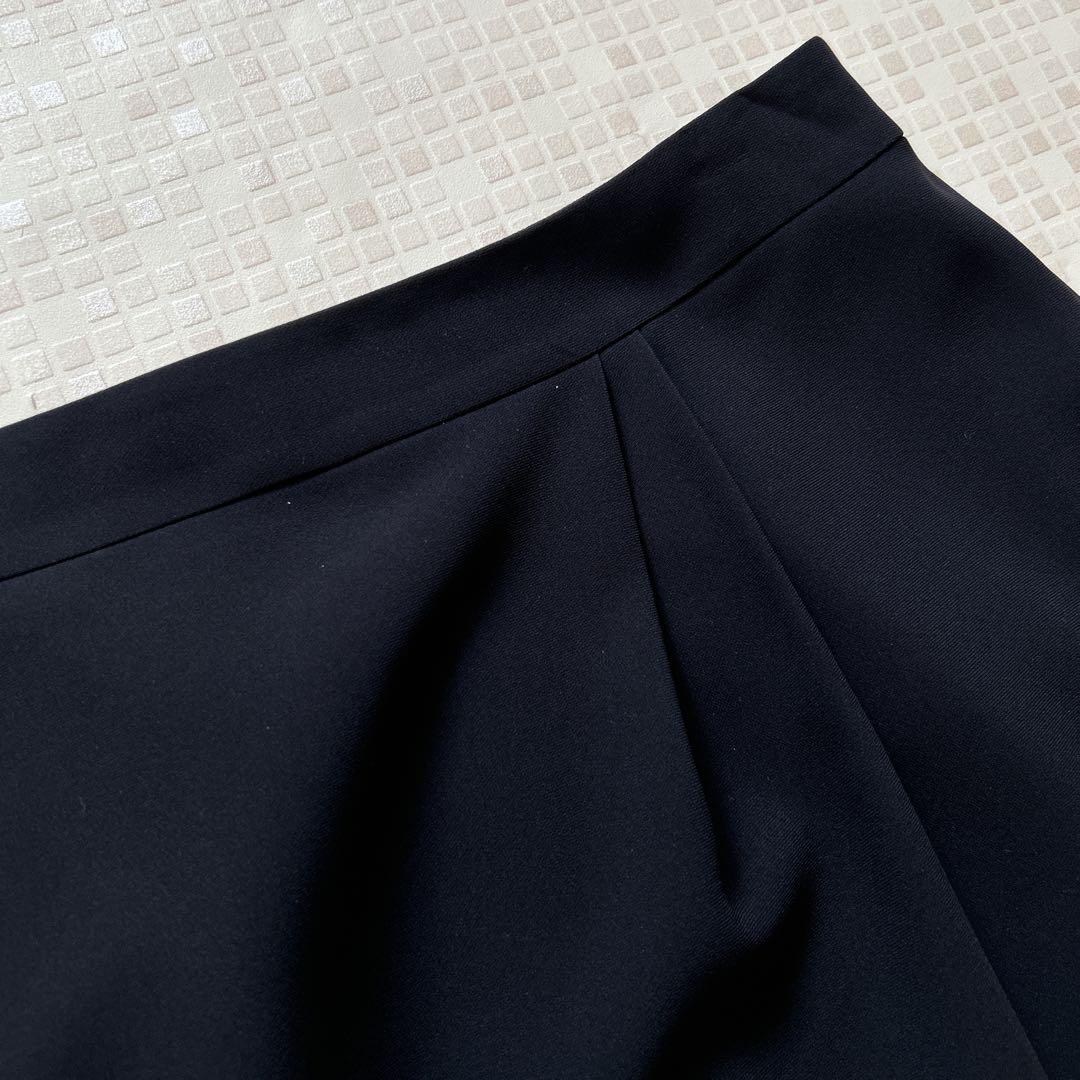 美品 23区 ノーカラースーツ スカート 大きいサイズ44 ブラック
