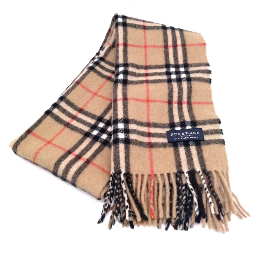 【美品】BURBERRY カシミヤ 100% ノバチェック マフラー ロンドン