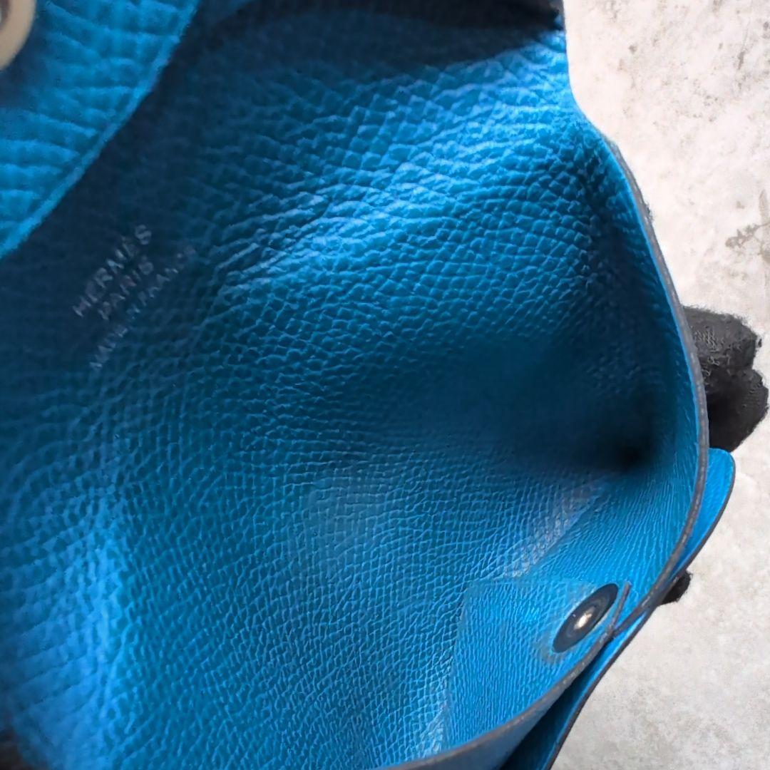 HERMES バスティア ヴォーエプソン ケース 小銭入れ　ブルー