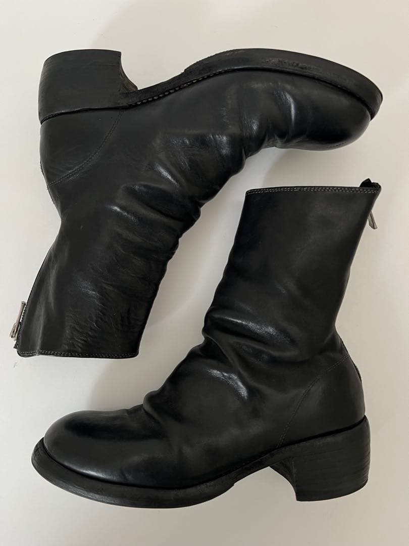 美品GUIDI 788Z バックジップブーツ ダブルソール サイズ42