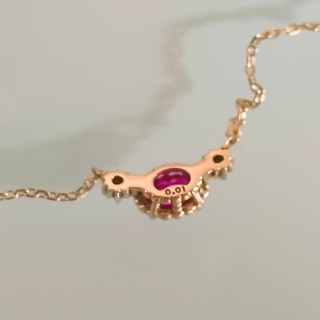 NOJESS　K10 YG　ルビー　オーバル　ダイヤモンド　花　星　ネックレス