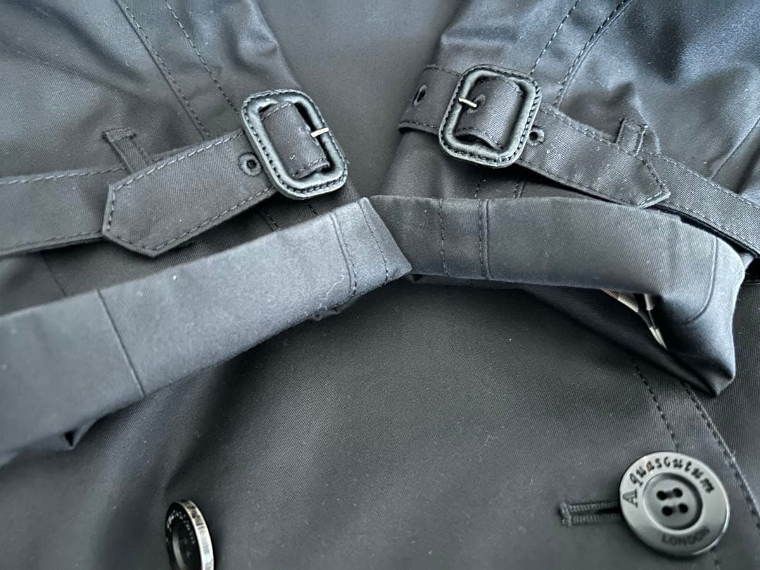 アクアスキュータムトレンチコート黒ブラック6ライナー付ベーシック