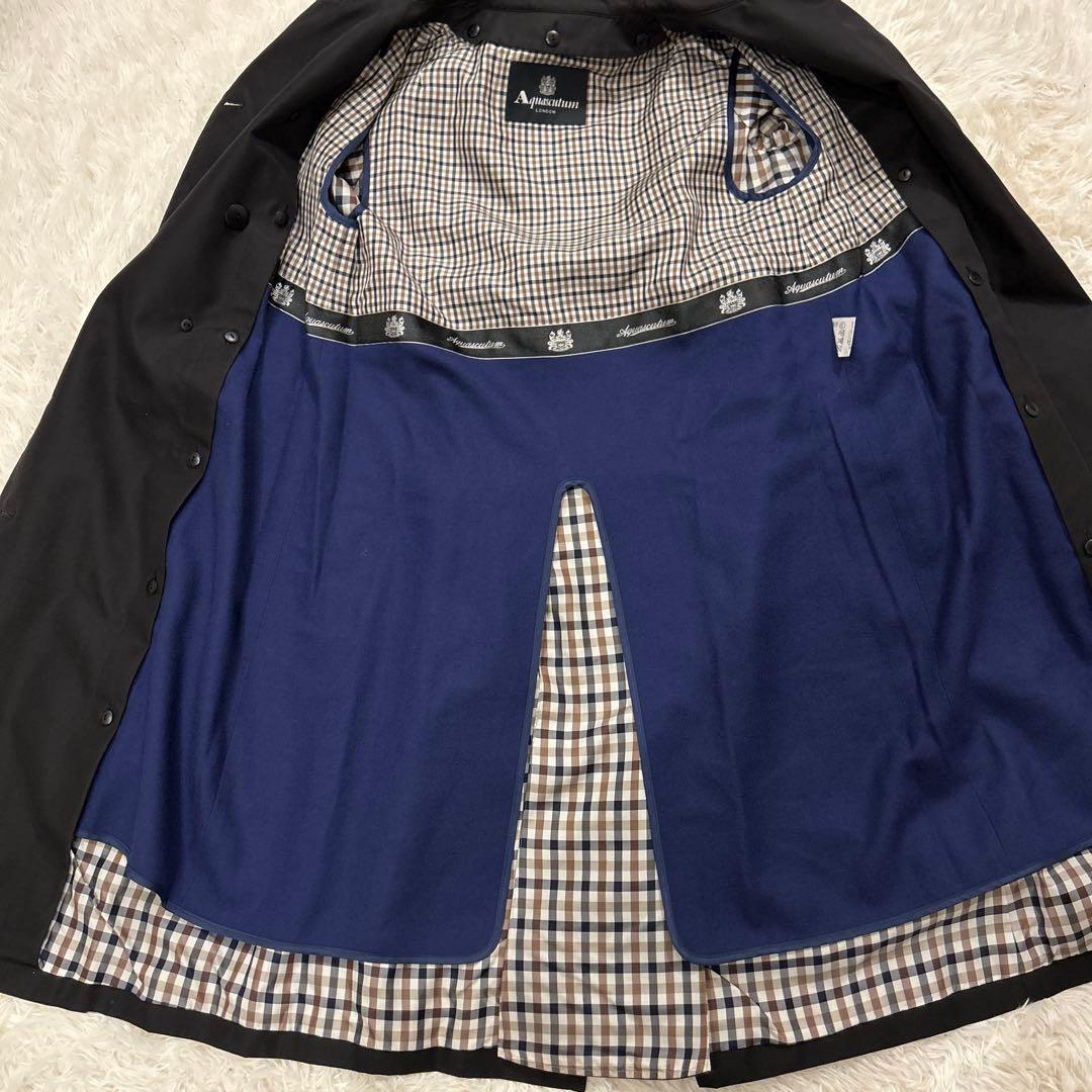 アクアスキュータムトレンチコート黒ブラック6ライナー付ベーシック