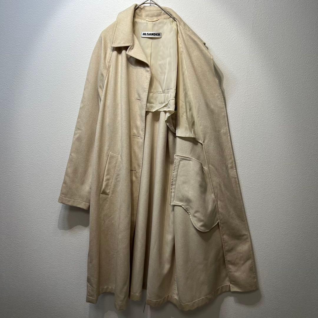 希少 JIL SANDER 上質 キャメル デザイン チェスター ロングコート