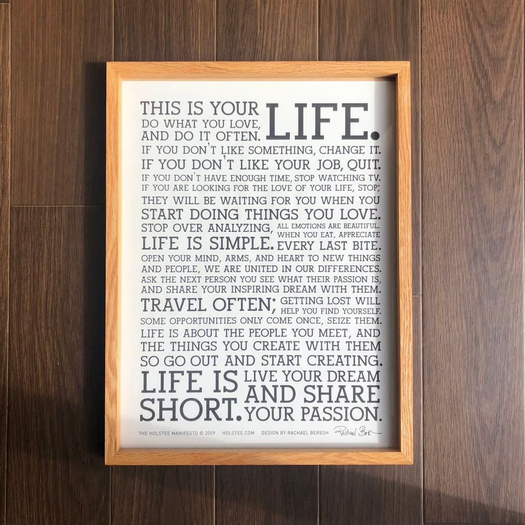 HOLSTEE社/ホルスティー社製　マニフェストポスター（木製フレーム付き）