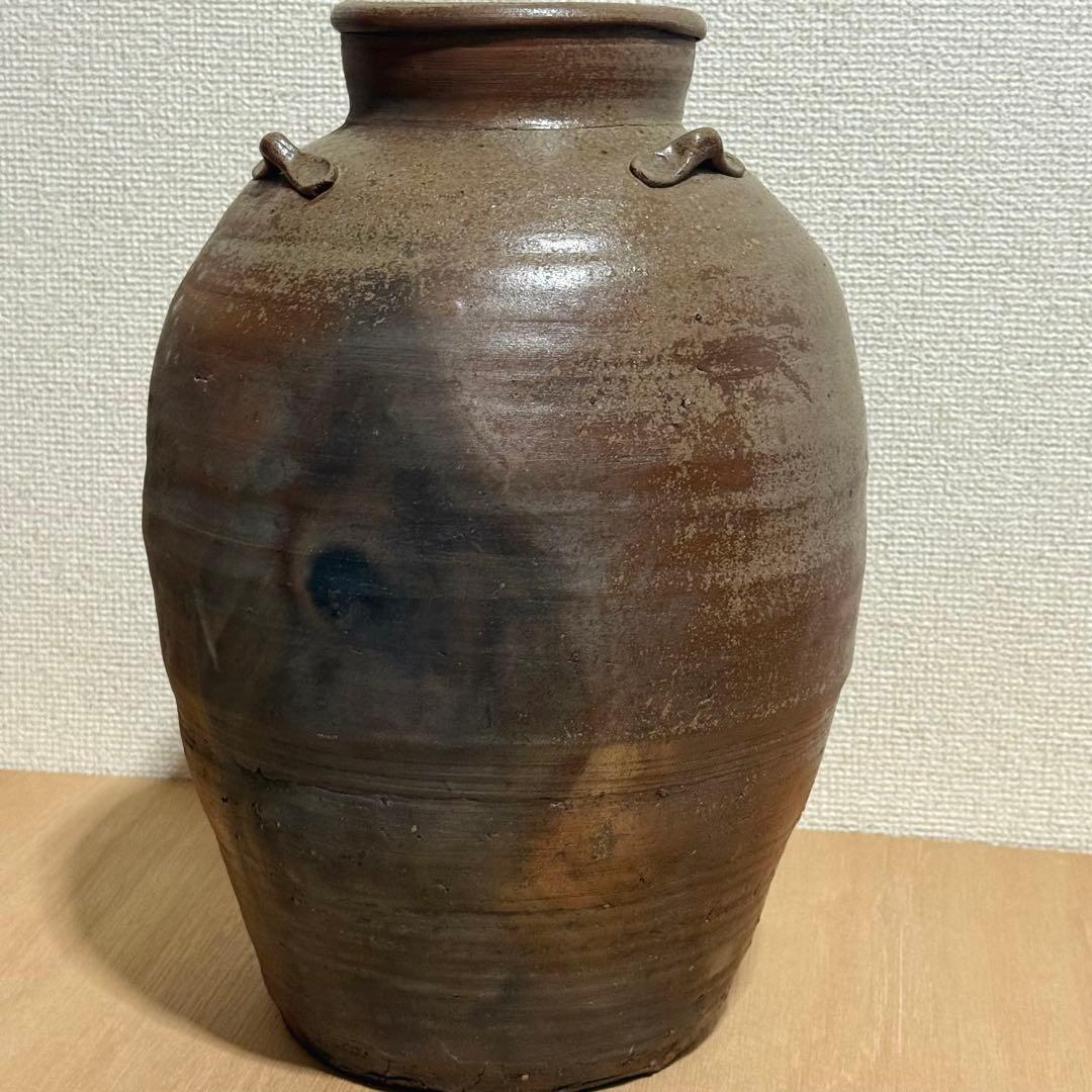 古備前 備前焼 壺 三耳壺 胴陶印