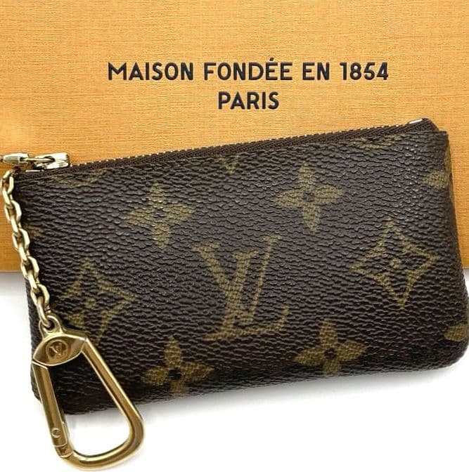 ルイヴィトン ポシェットクレ ケース モノグラム PVC レザー 小銭入れ