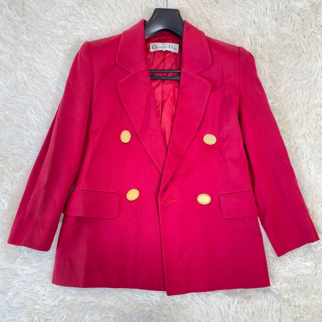 Dior ディオール ジャケット ピンク 金ボタン テーラードジャケット M