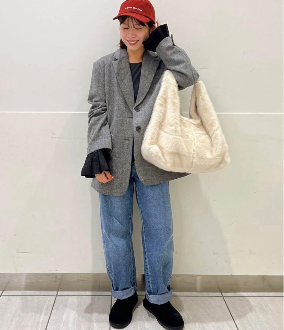 スローブイエナ　チェックBIGジャケット　グレー