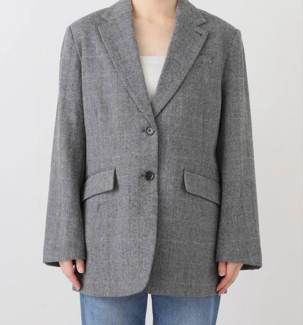 スローブイエナ　チェックBIGジャケット　グレー