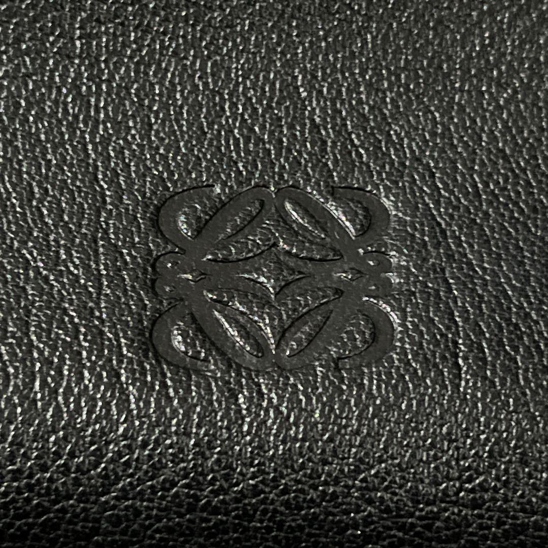 良品　ロエベ　ショルダーバッグ　カメラバッグ　アナグラム　ロゴ型押し　レザー　黒