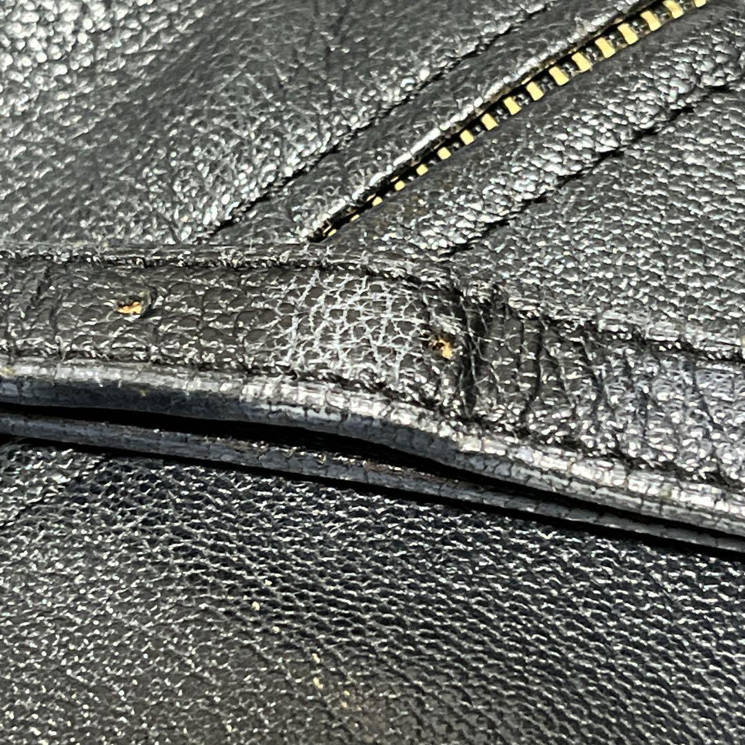 良品　ロエベ　ショルダーバッグ　カメラバッグ　アナグラム　ロゴ型押し　レザー　黒