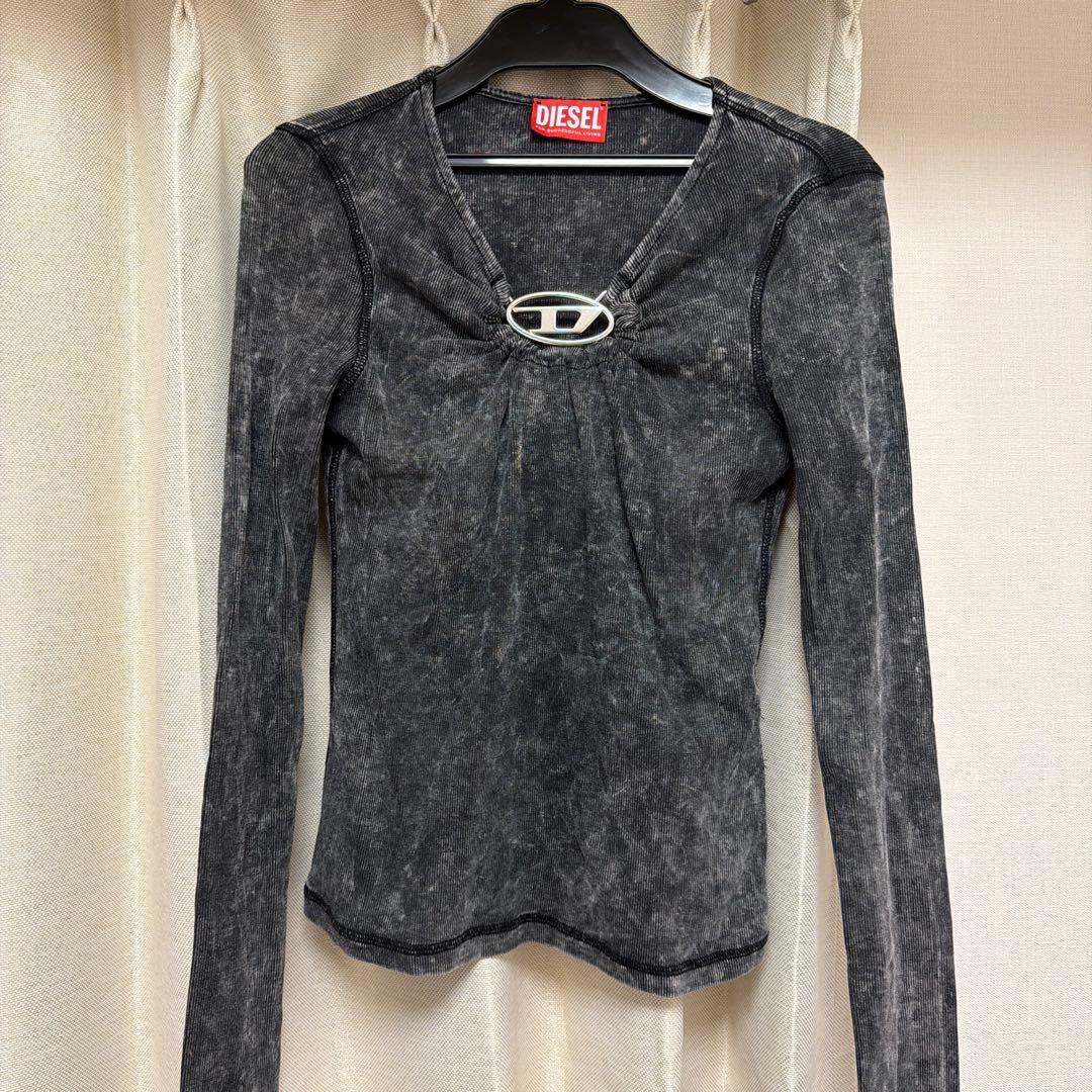 DIESEL ダークグレー 長袖Tシャツ S