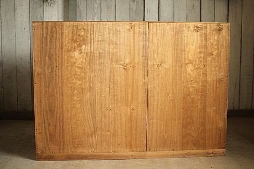 前面ガラスの引き出し3段　食器棚　シャツケース　タンス　チェスト　古家具