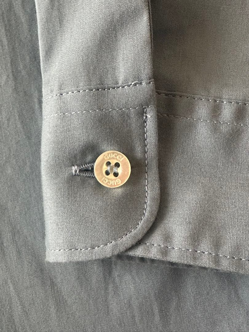 GUCCI 長袖シャツ ライトブルー 猫刺繍