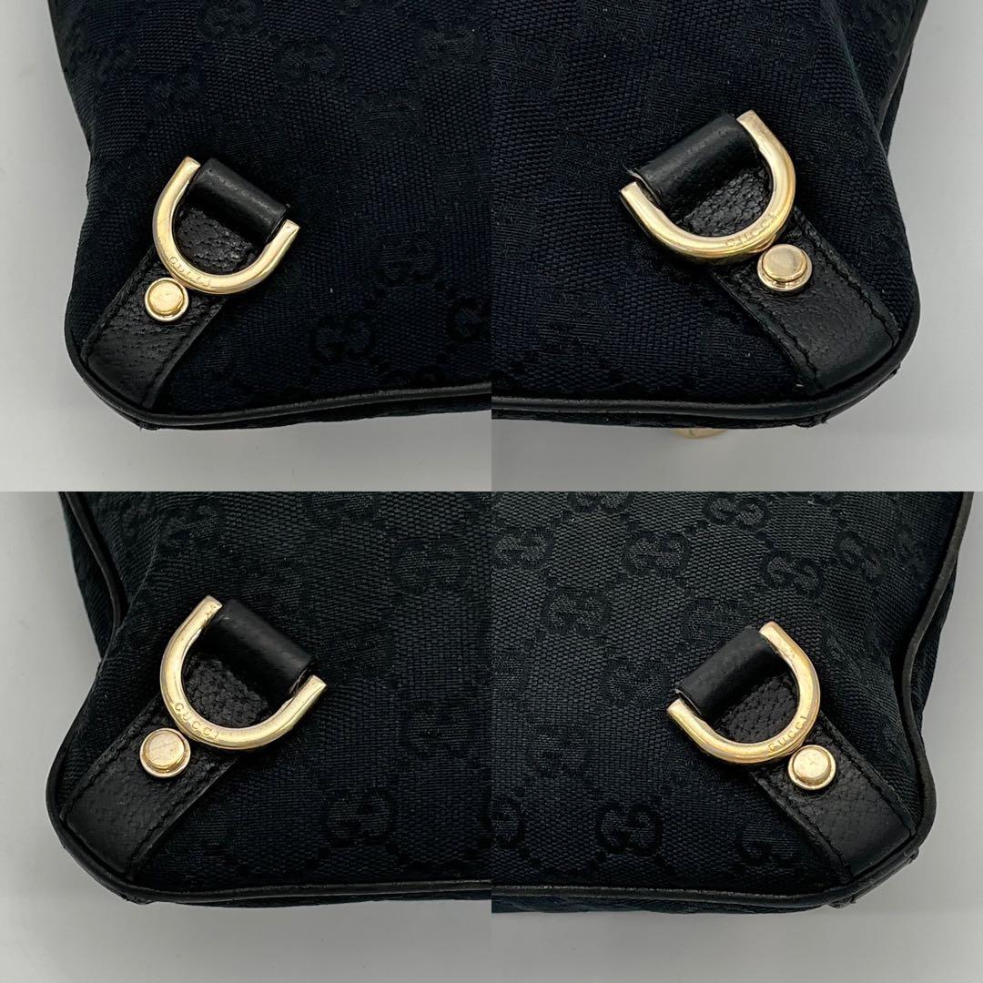 GUCCI ショルダーバッグ サコッシュ GGキャンバス アビーライン ブラック