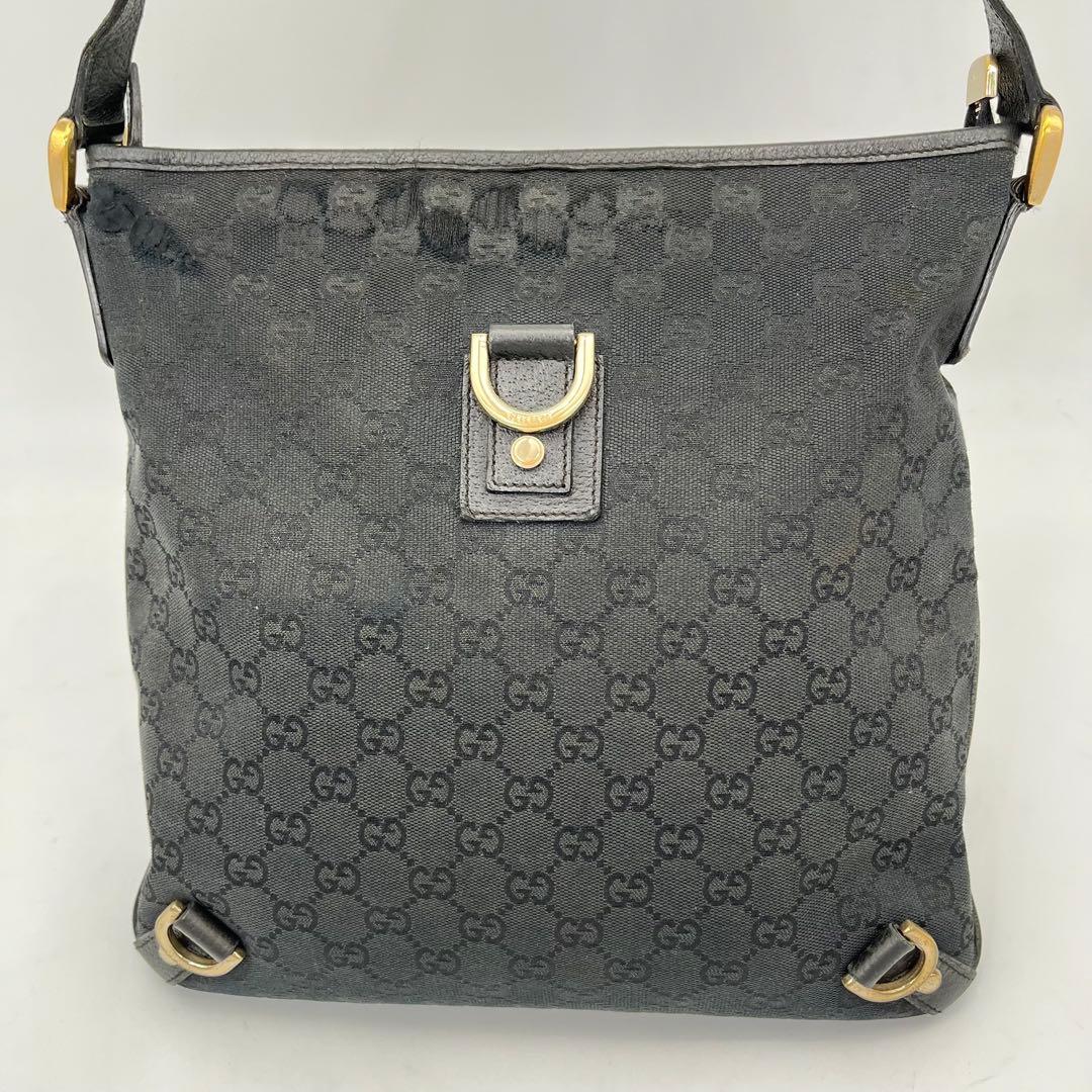GUCCI ショルダーバッグ サコッシュ GGキャンバス アビーライン ブラック