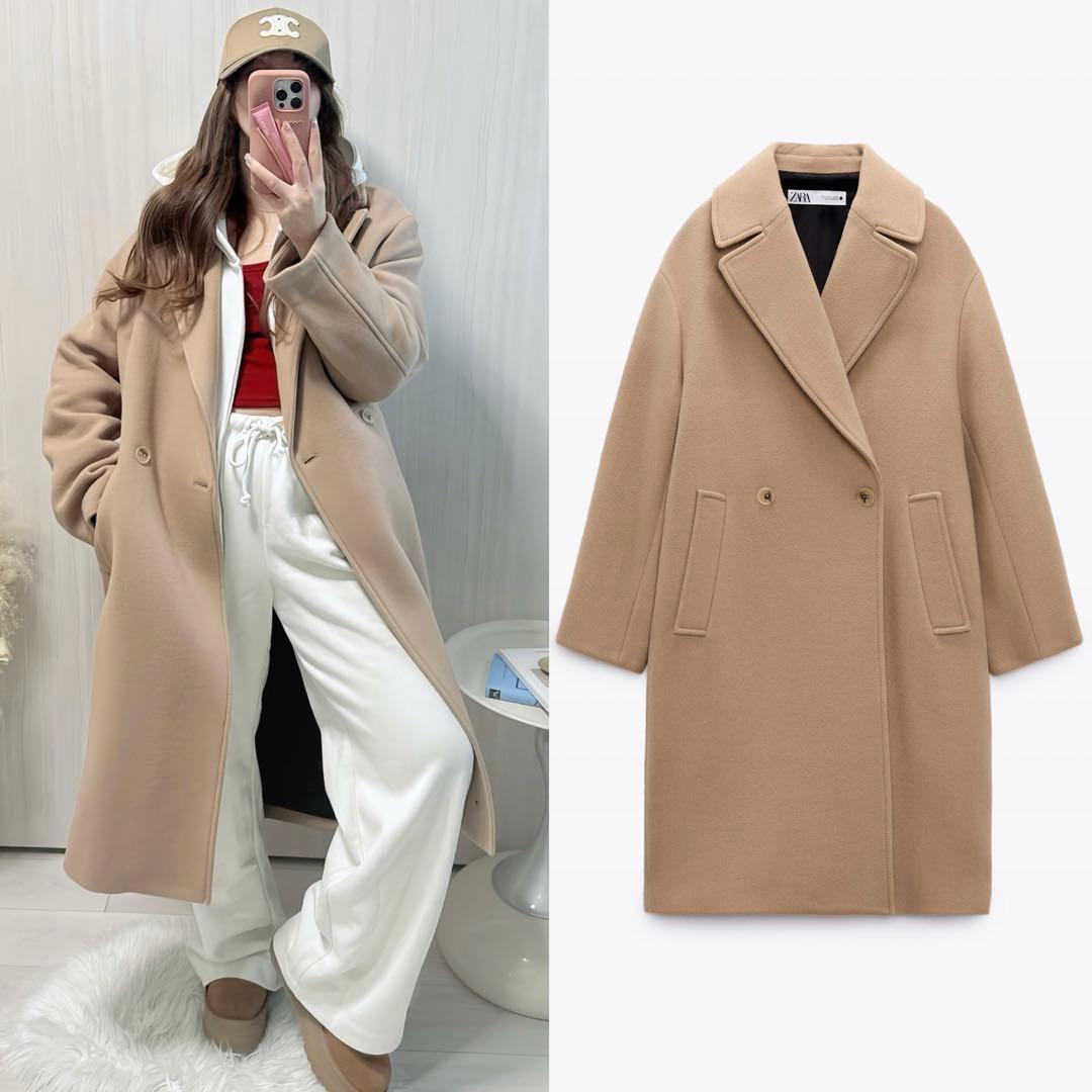 新品 ZARA オーバーサイズウールブレンドコート Sサイズ