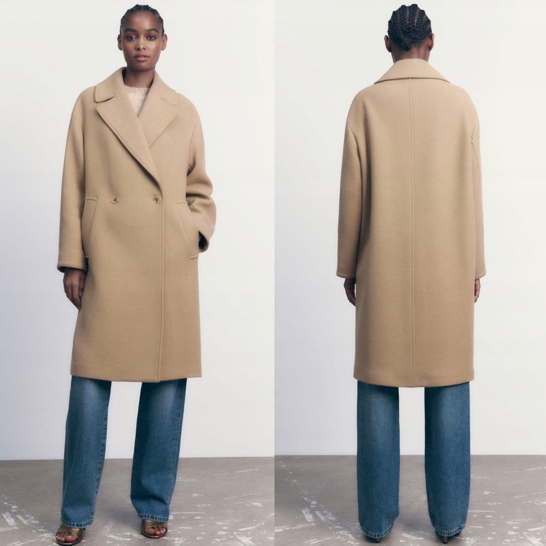 新品 ZARA オーバーサイズウールブレンドコート Sサイズ