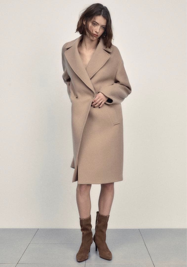 新品 ZARA オーバーサイズウールブレンドコート Sサイズ