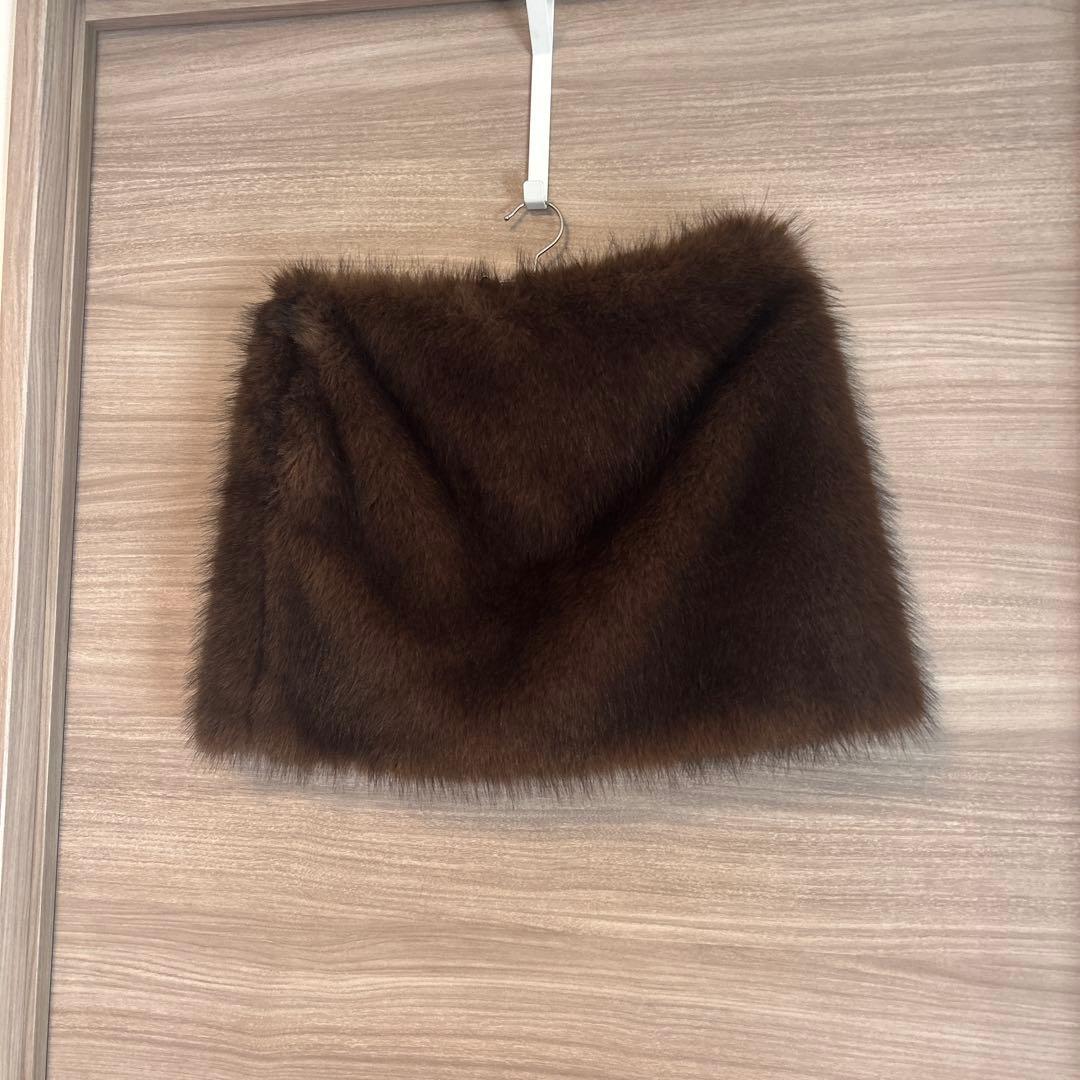 スカート CLANE 25AW FAKE FUR LOW WAIST MINI SKIRT