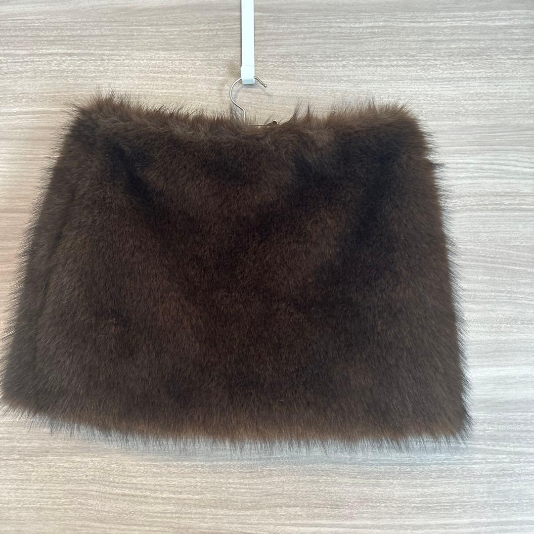 スカート CLANE 25AW FAKE FUR LOW WAIST MINI SKIRT