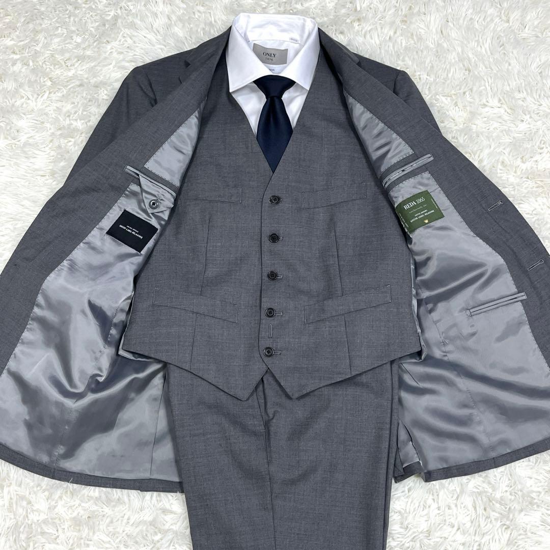 美品✨グリーンレーベルリラクシング スリーピーススーツ MサイズグレーREDA