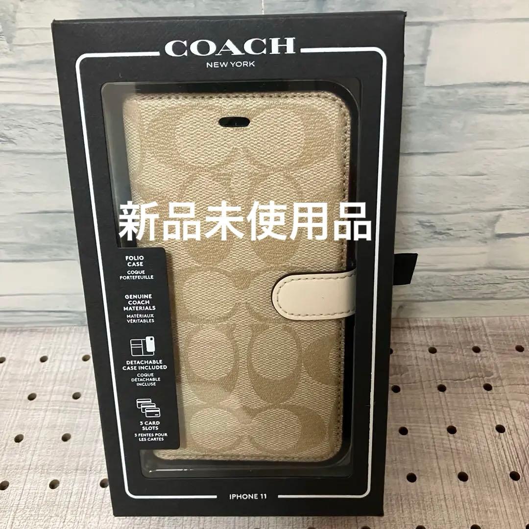 未使用 コーチ 4333 iPhone11 アイフォンケース シグネチャー 手帳