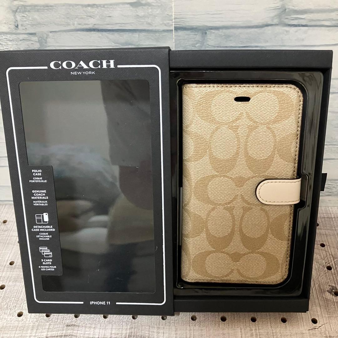 未使用 コーチ 4333 iPhone11 アイフォンケース シグネチャー 手帳