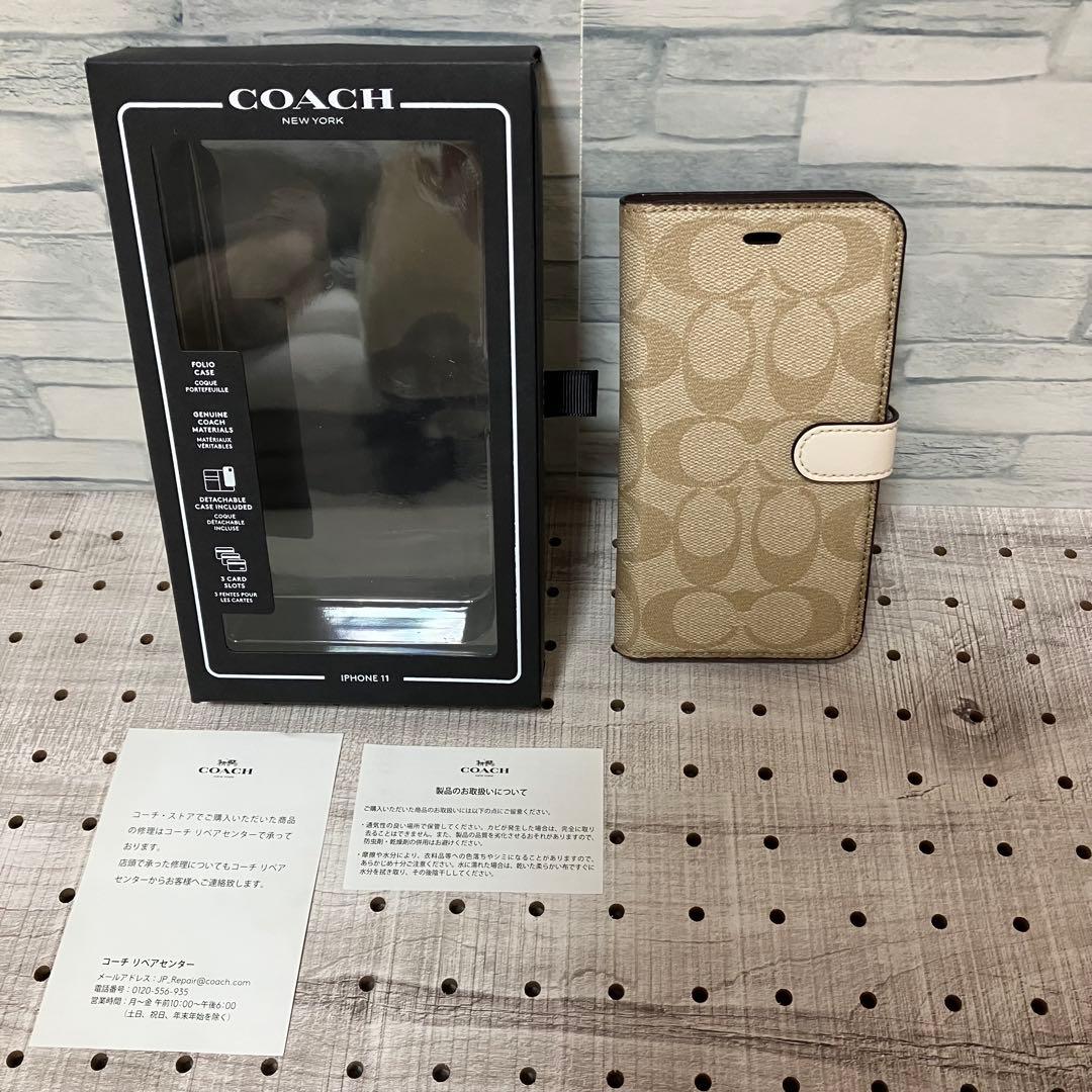 未使用 コーチ 4333 iPhone11 アイフォンケース シグネチャー 手帳