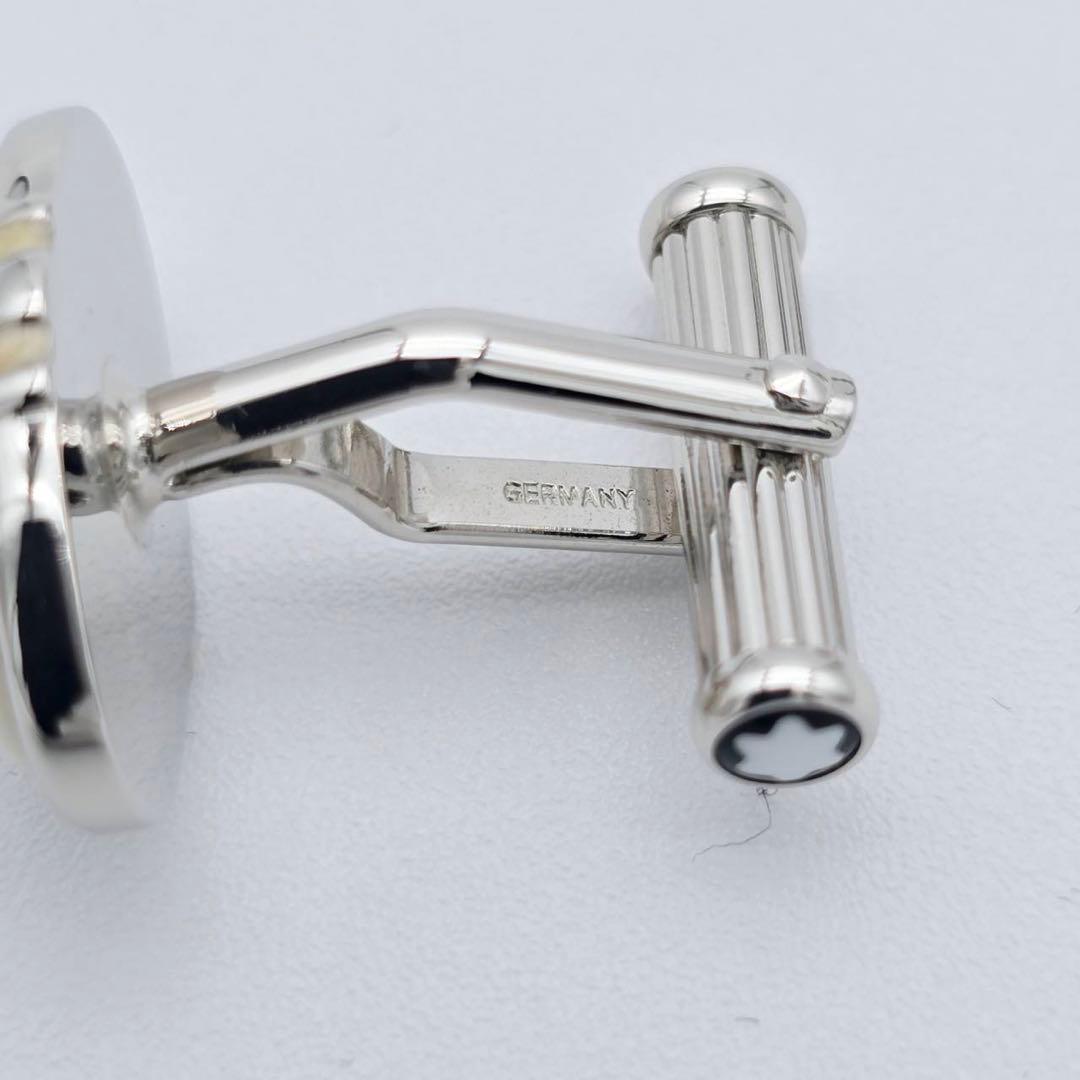 美品 ★MONTBLANC★ カフリンクス カフス オーバル シルバー ホワイト
