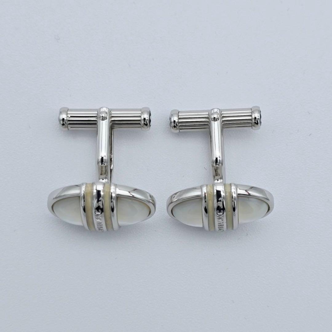 美品 ★MONTBLANC★ カフリンクス カフス オーバル シルバー ホワイト