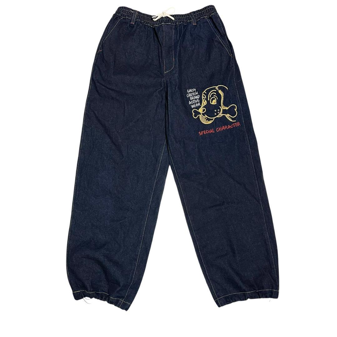 ガルフィー　デニムジャケット　セットアップ　ドローコード　y2k 大型犬　XL