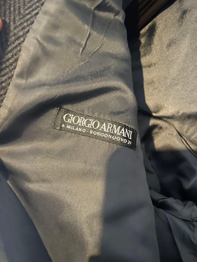 Giorgio Armani ダークグレー ダブルブレスト　ロングコート